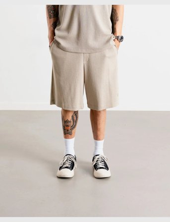 Woodbird Wbben Waffel Shorts - Beige - L