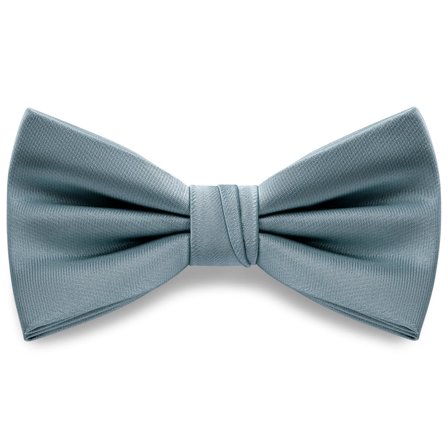 Smoke Grey Pre-Tied Satin Bow Tie for Men - Pre-tied bow ties