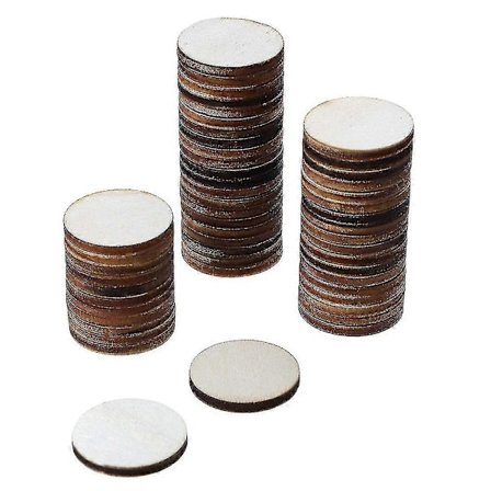 200 stk. Ubehandlede Treskiver Runde Disker Sirkel Trebiter Treutskjæringer Ornamenter For Håndverk
