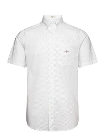 Reg Micro Dot Poplin Ss Shirt Kortermet Skjorte Hvit GANT*Betinget Tilbud