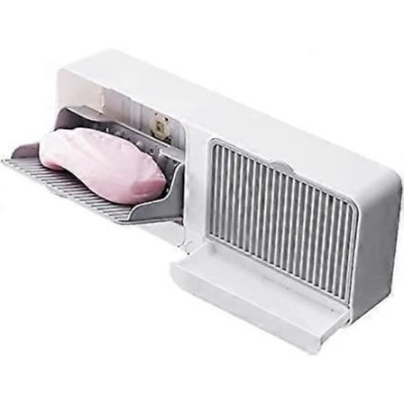 Seinäsaippuateline, ilman porausta, suihkusaippuateline, itsestään tyhjentyvä, suihkusaippuan säästäjä, seinäsaippuateline, saippuateline suihkuun, 