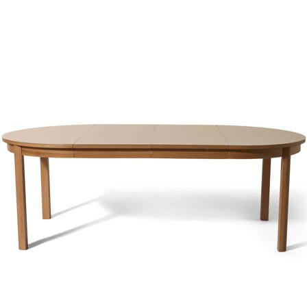 Holdbar Esstisch, inkl. Zusatzplatte | Ø120/220cm, Beige, Skandinavischer Stil, Ausziehbarer runder Küchentisch für das Esszimmer modern.