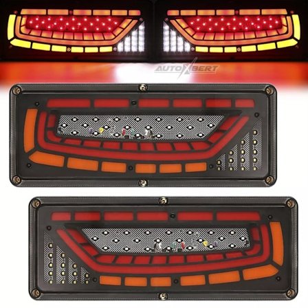 Demon Eyes Dynamiska LED Baklyktor för Lastbil, 12 Volt ADR-Godkända Vattentäta IP65 Förseglade Blinkers med Avancerad LED-Kombination och 