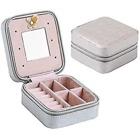 Rejse Små Smykkeboks Opbevaring Organizer i Kunstlæder