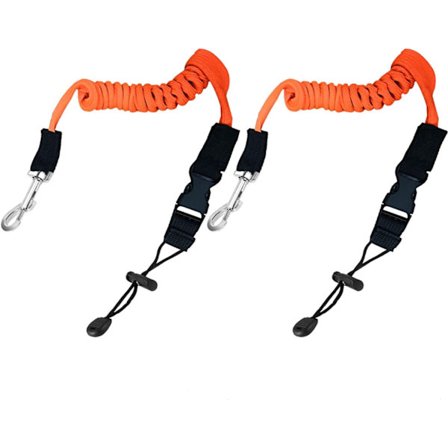Sikkerhets Elastisk Kajakk Padletau Kanotilbehør med Justerbar Beltespenne og Metallkroker for Kano Padling Surfing (Oransje)