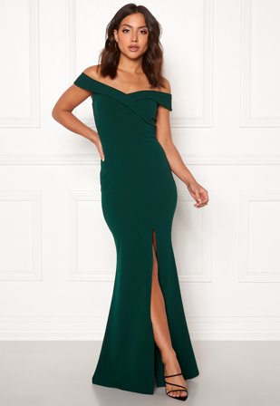 Goddiva Sweetheart Maxi Dress Emerald Klær