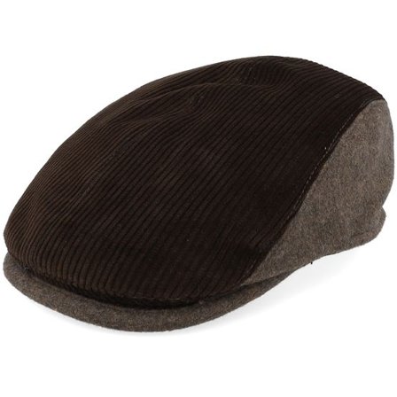 Mayser - Brun flatcap Keps - Leland Corduroy Brasil Flat Cap @ Hatstore