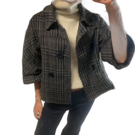 Rutig trekvartsärmad