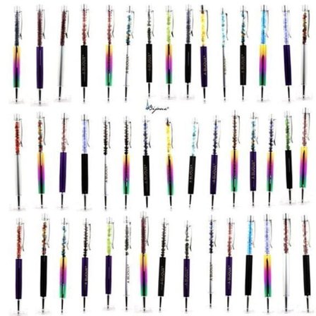 Stenar och mineraler. Beryl Morganite mineralpenna från Brasilien. Färg Marinblå.