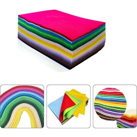 Farget filt, myk filt, 20 x 30 cm, akrylfilt for håndverk, 40 farger, hobbyfilt for DIY- og syprosjekter