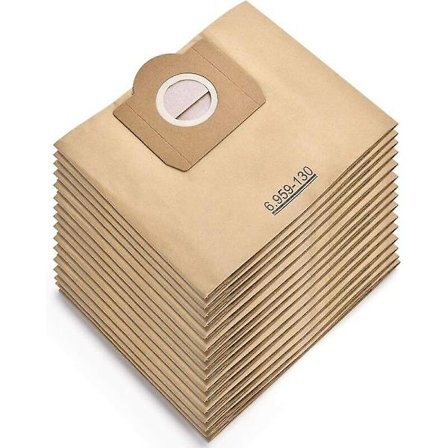 15-pack dammsugarpåsar för Kärcher 6.959-130.0 WD3 WD3P MV3 våt- och torrdammsugare, ersättningsfilterpåsar i papper, påse för Kärcher WD3 Premium A