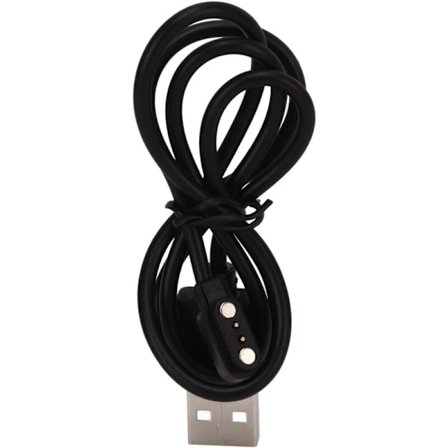 Universal magnetisk ur-oplader med 2 ben til smartur, USB, sort ladekabel