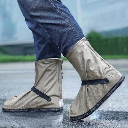 Regnstøvleskobetræk Gummi Regnstøvleovertrækssko COFFEE M