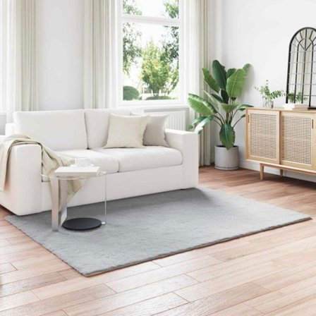 Matta - mattunderlägg Vidaxl Matta i Syntetisk Kaninpäls Olite Grå 160 x 230 cm