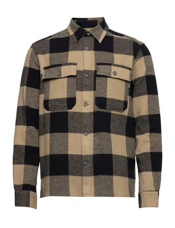 Onsscott Ls Check Flannel Overshirt Overshirts Grå ONLY & SONS
