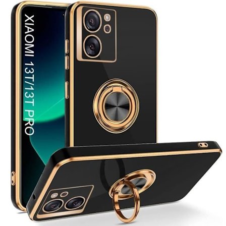 Skal för Xiaomi 13T - Xiaomi - 13T Pro - Svart - Stötsäker - Ringstödsfunktion