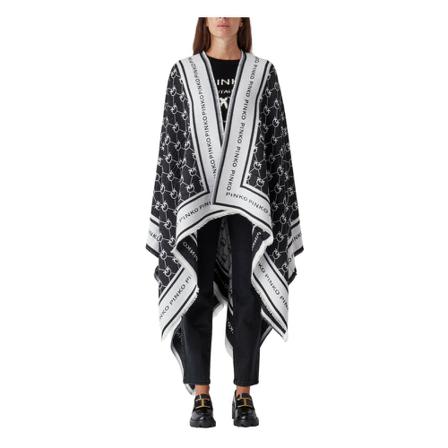 Pinko, Poncho 1G207Aa 0Cj Zwart, Dames, Maat:ONE Size