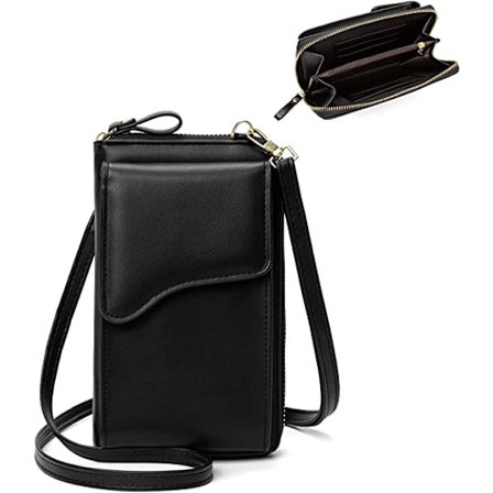 Liten skinnskulderveske, crossbody-veske, mobiltelefonlommebok