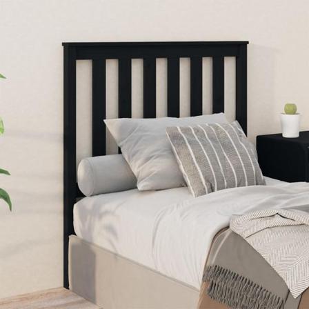 Vidaxl Sänggavel Svart 96x6x101 Cm Massiv Furu Svart