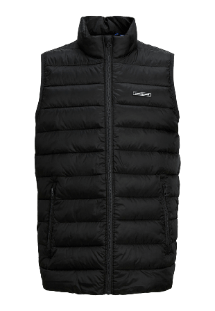 Jack & Jones JJLOUIS LIGHT BODYWARMER COLLAR Ytterplagg Herr Svart 140