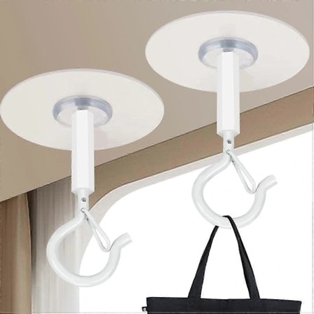 Selvklebende takkroker, 4-pakning Supersterke selvklebende kroker for hengende planter, lamper, vindspill, lykter, sterke uten boring utendørs (FMY...