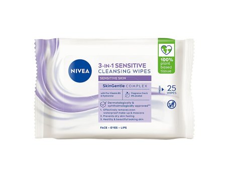NIVEA Sensitive Cleansing Wipes, 25 stk., Skincare, Renseprodukter, Renseservietter