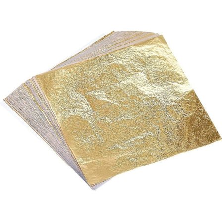 100 Ark Imitation Guldfolie Til Kunstskabelse Forgyldning Dekoration 14 X 14 Cm