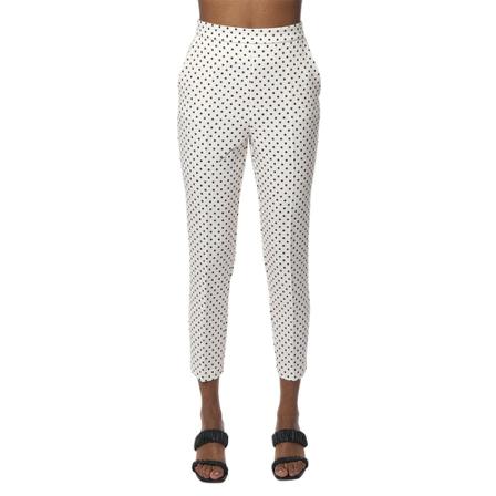 Elisabetta Franchi Cigarette Broek With Polka Dots , Wit , Dames , Maat: S