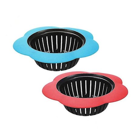 Andra vasktilbehør Sett med 2 vaskesiler i plast for rengjøring av vaskavløp. Blå og røde ruller