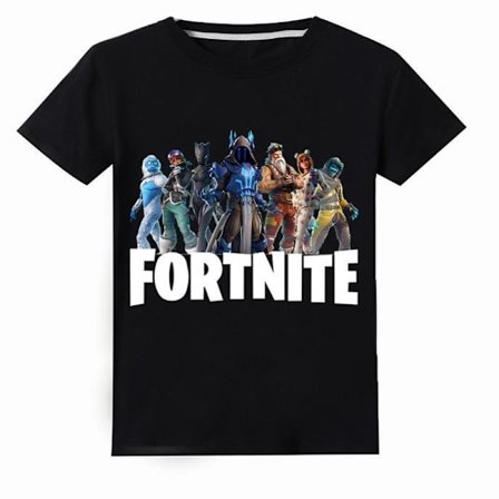 T-shirt med Fortnite Tryck Svart Färger Storlekar 130-150 för Barn Svart 130