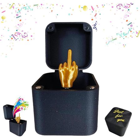 Langefinger i en æske, Æske med langefingre, Langefinger overraskelsesgave, Sjov gave med fremspringende hånd til voksne, til kontoret (1 stk.) [GKS]