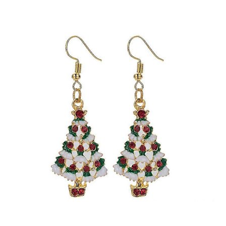 1 par juletre øredobber Xmas julebordsmykker gave til kvinner jenter