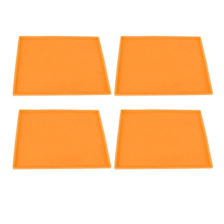 4 stk. Silikon Dehydrator Matter Høy Temperaturbestandighet Hindrer Klistring Frukt Dehydrator Brett med Kant, Oransje