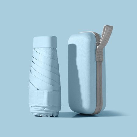 Fällbart Reseparasoll, 6 Ribbor Mini Reseparasoll Starkt Parasoll