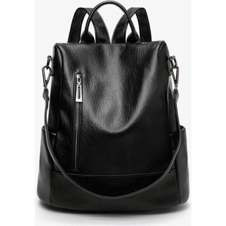 Ryggsekk for kvinner - Premium kunstskinn - Ryggsekk - Svart