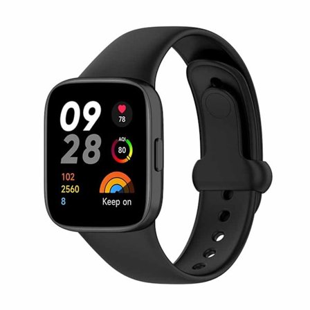Silicone Replacement Strap for Redi watch3 kompatibelt med Redmi Watch 3 – pehmeä vedenkestävä ranneke pinnarullalukolla Black