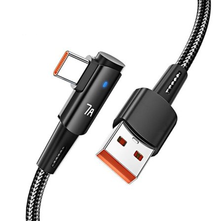 USB C-kabel Typ C Laddare Snabbladdningskabel USB A till Type-c Datasladd Aluminiumlegeringshus rätvinklig sladd