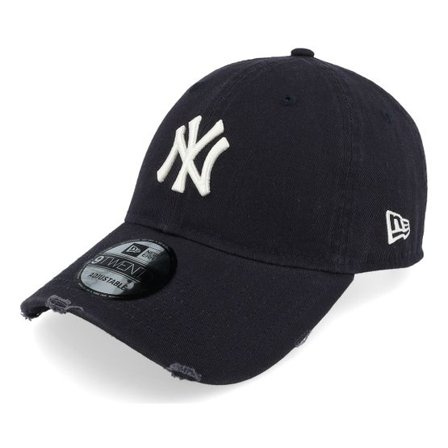 New Era - MLB Blå adjustable Keps - New York Yankees Distressed 9TWENTY Navy/White Adjustable @ Hatstore