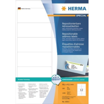 Adresseetikett 99,1X42,3 Hvit