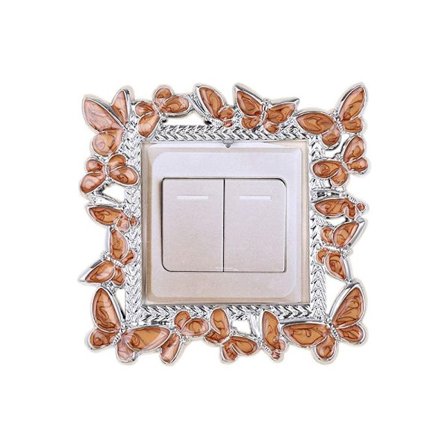 Enkelt lysafbryderdæksel Stikkontakt Surroundramme KAFFE&SØLV