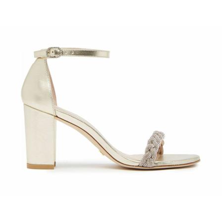 Stuart Weitzman Nearlynude Highshine Sanls inbo, Dame Sandaler med hæl, Størrelse: 39 EU