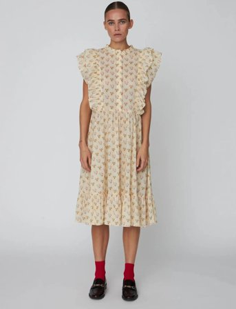 Stella Nova Delicate Printed Cotton Dress - Cream - 34