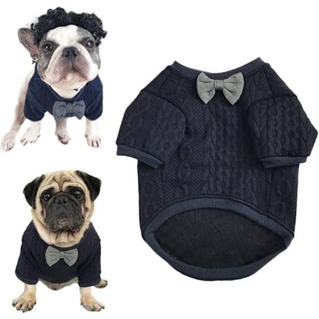 Hundeflue slips genser kjæledyr klær jakker hundeklær søte kjæledyr klær varme hundegensere katteklær valp fransk bulldog klær mops klær(M)