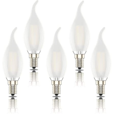 E14 Stearinlys Dæmpbar Lampe, C35 Glødetrådspære Varmt Hvid (2700k), 4w Erstatter 40w