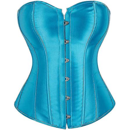 Kvinners Bustier Korsett Topp Sexy Lingerisett Svart Satin Midje Cincher-Xin Sea blue Xx-large