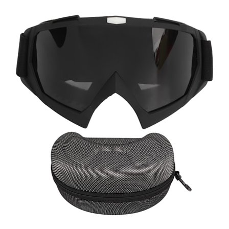 Ski- og sportsbriller for utendørs bruk, sykling, motorsykkel, vindtette briller, terrengsykling, støvtette briller, matt svart ramme, grå linser