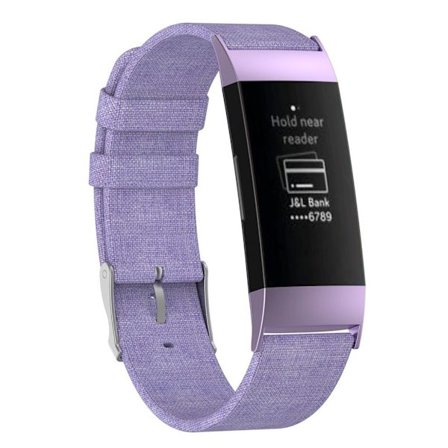 Fitbit Charge 3 snyggt klockarmband i canvas - Lila