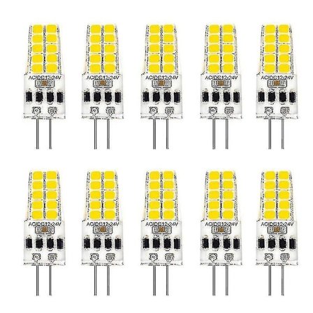 10 stk G4 LED-pære AC/dc12v-24v 3w LED G4-lys 20led 360 strålevinkel lys 2835smd Erstatter 30w halogen - B