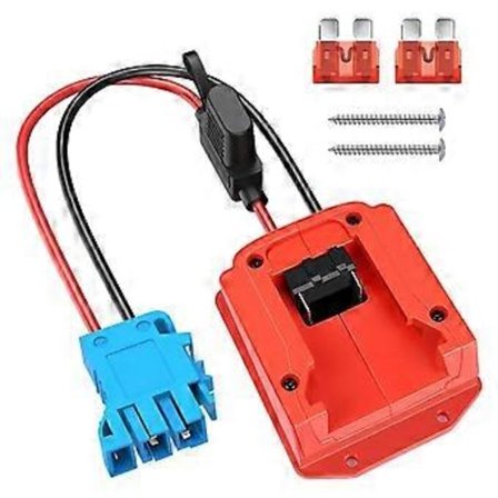 Power Wheels-adapter för Milwaukee 18V M18-batteri med kabelanslutningsdon och säkringshållare