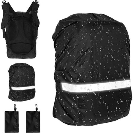 Regntrekk Ryggsekk Regntrekk 20 Liter Ryggsekk Regntrekk, Svart Ryggsekk Regntrekk med Refleksstriper, Ideell for Fotturer, Camping, Reiser